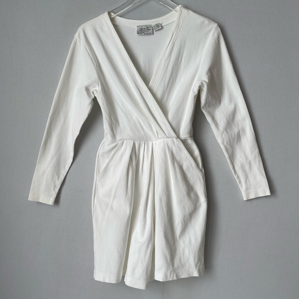 80s Wrap Top Shorts Romper White Knit Brass Plum Small